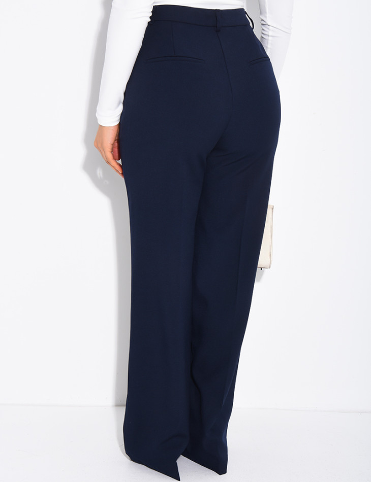 Pantalon de tailleur coupe droite