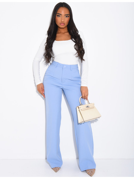 Pantalon de tailleur coupe droite
