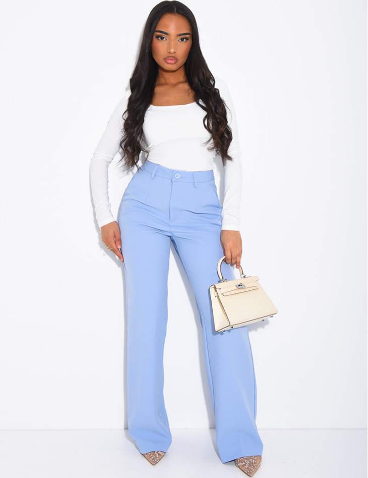 Pantalon de tailleur coupe droite