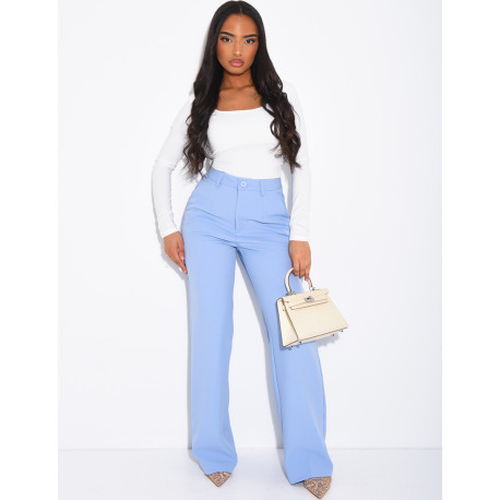 Pantalon de tailleur coupe droite
