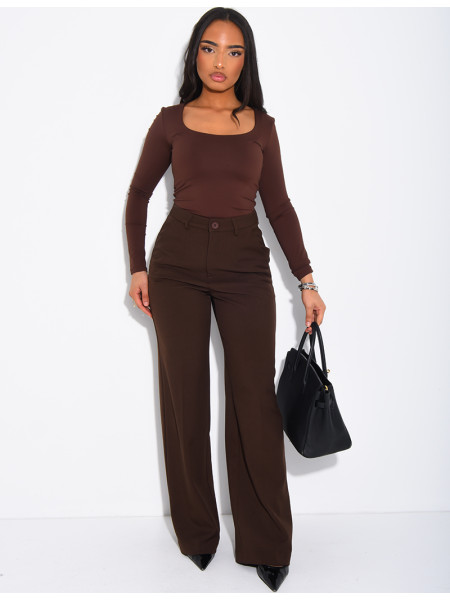 Pantalon de tailleur coupe droite