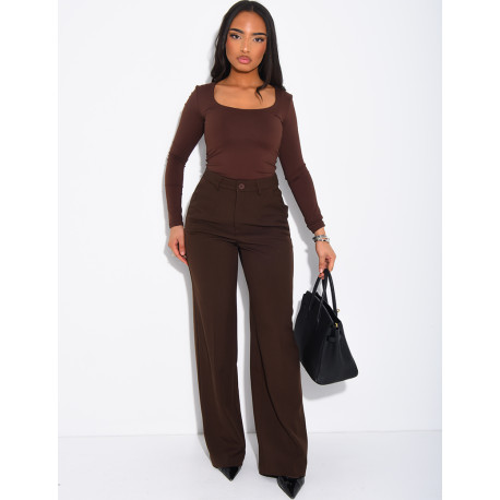 Pantalon de tailleur coupe droite