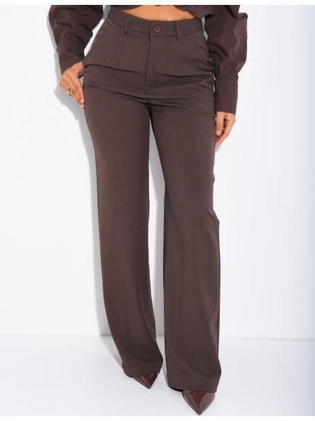 Pantalon de tailleur coupe droite