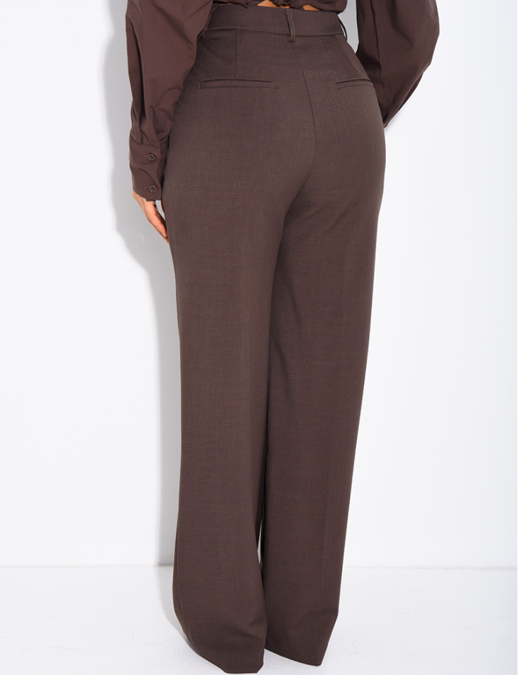 Pantalon de tailleur coupe droite