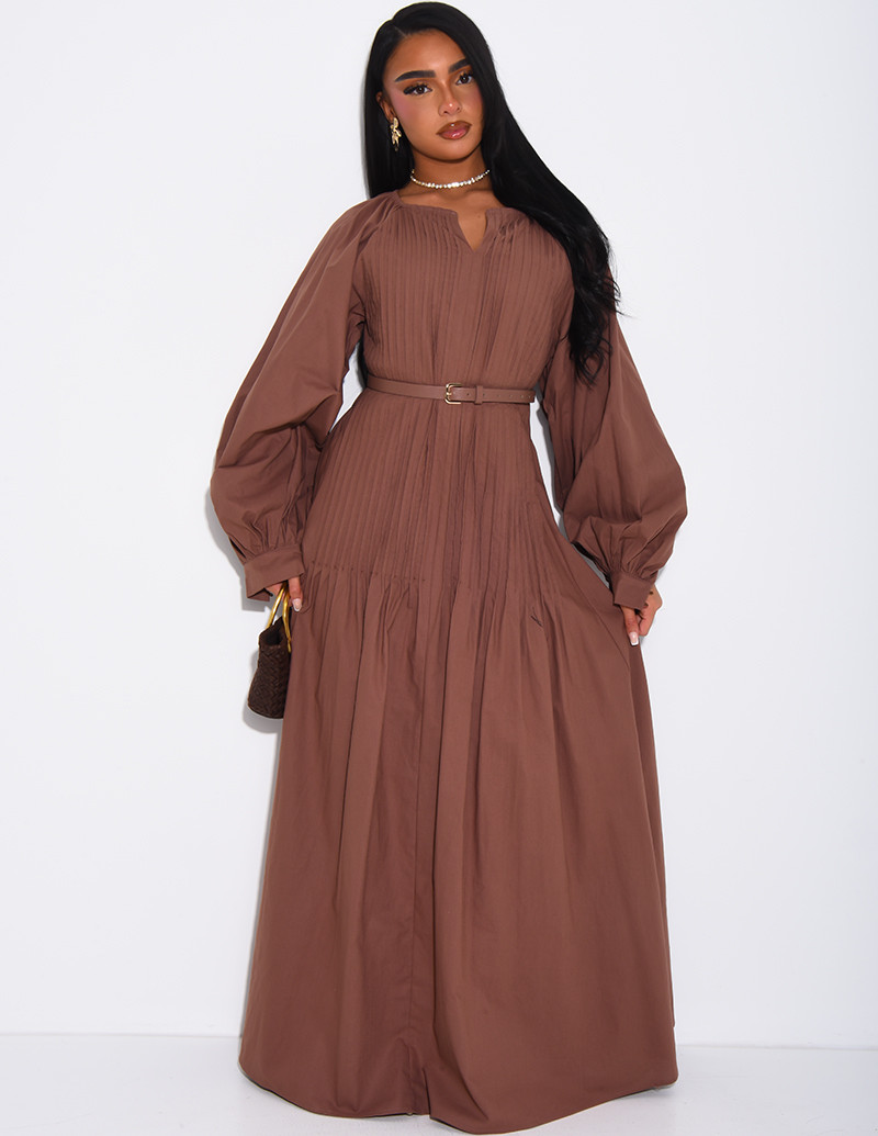 Robe longue en coton...