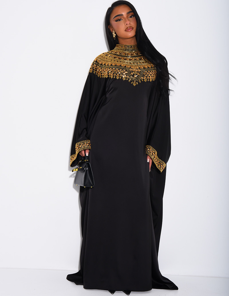 Abaya papillon en satin...