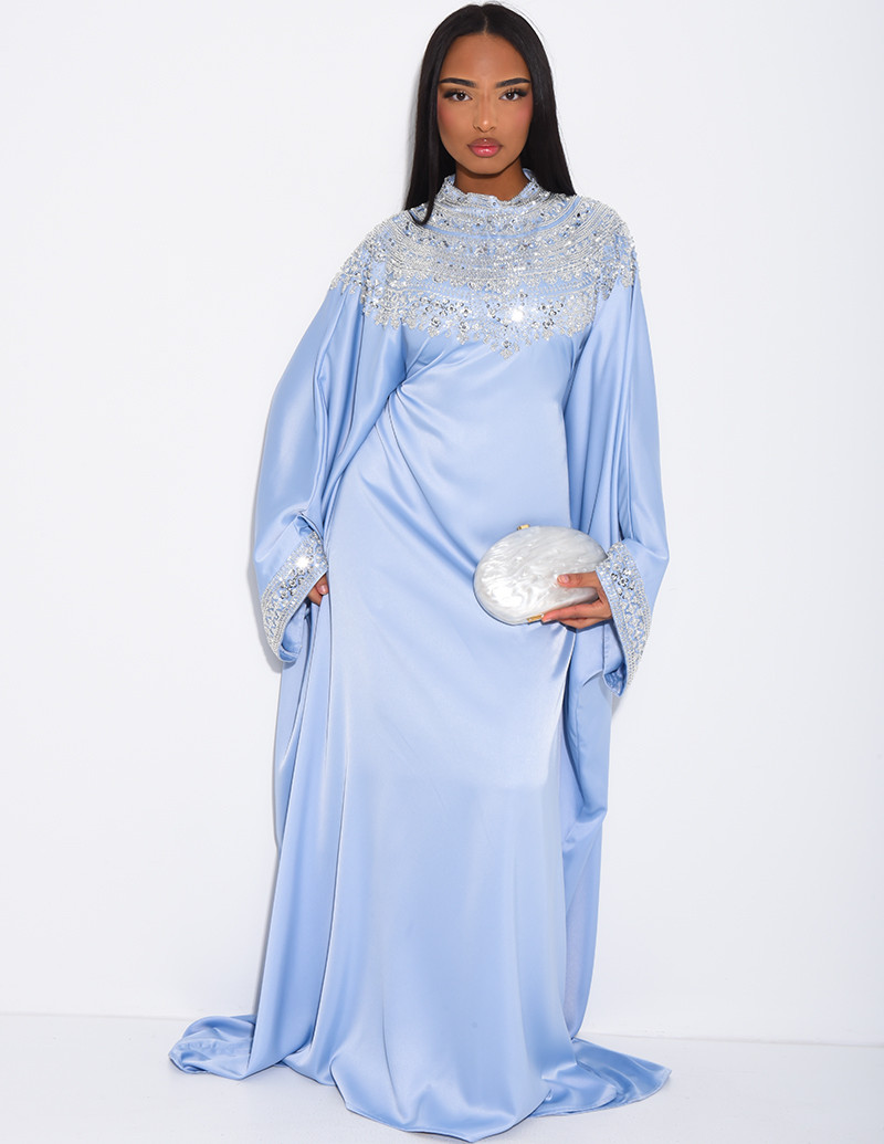 Abaya papillon en satin...