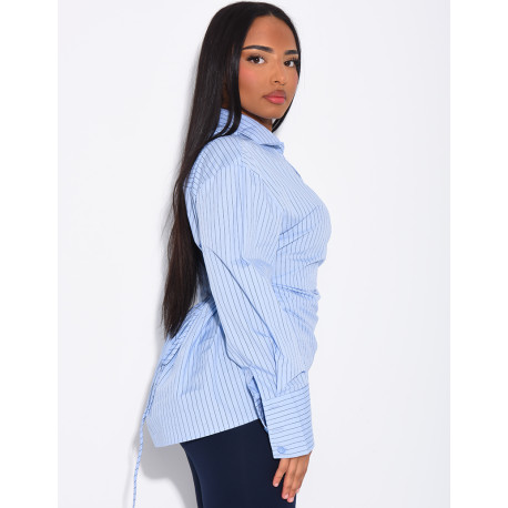 Chemise rayée à boutonnière croisée