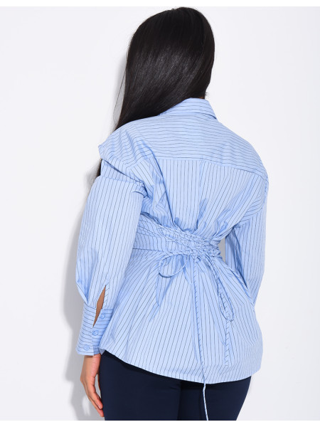 Chemise rayée à boutonnière croisée