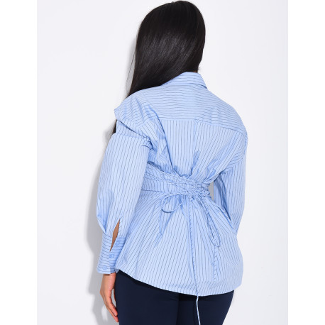 Chemise rayée à boutonnière croisée