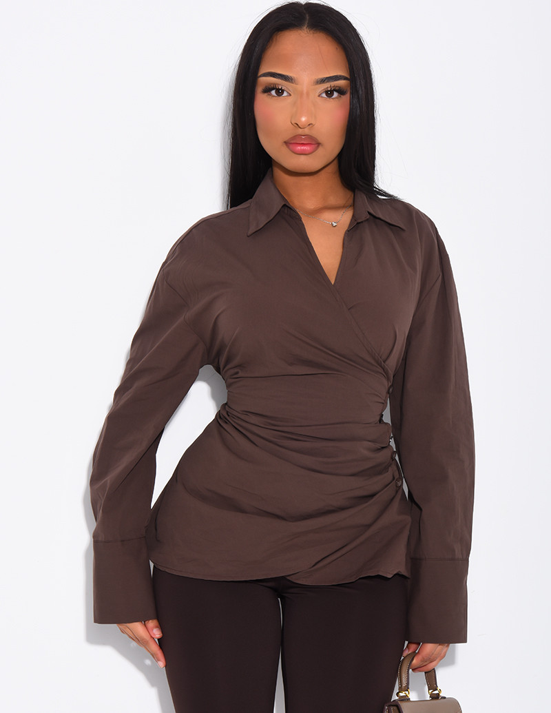 Chemise unie à boutonnière...