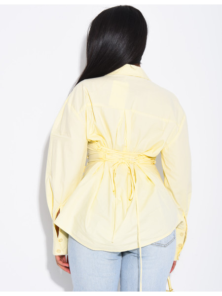Plain shirt with double-breasted placket