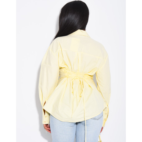 Plain shirt with double-breasted placket