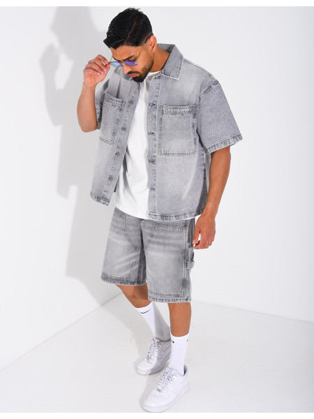 Ensemble en jeans short et chemise