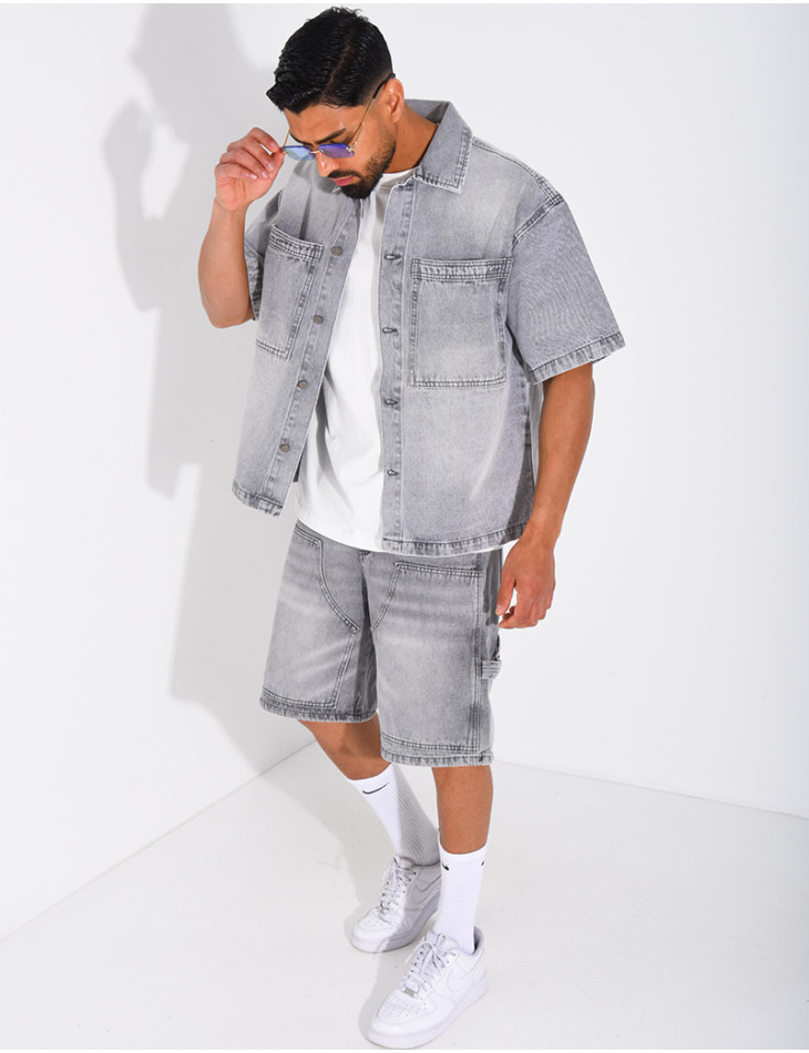 Ensemble en jeans short et chemise