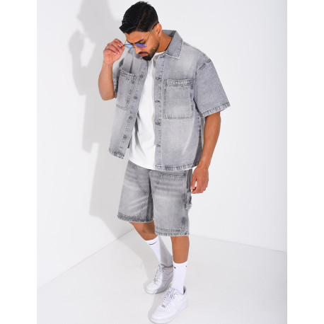 Ensemble en jeans short et chemise