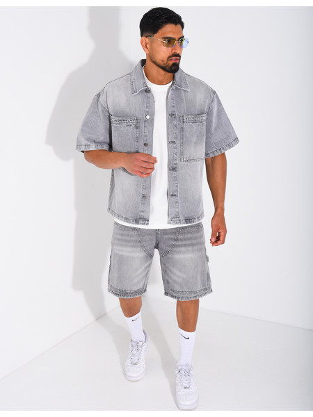 Ensemble en jeans short et chemise