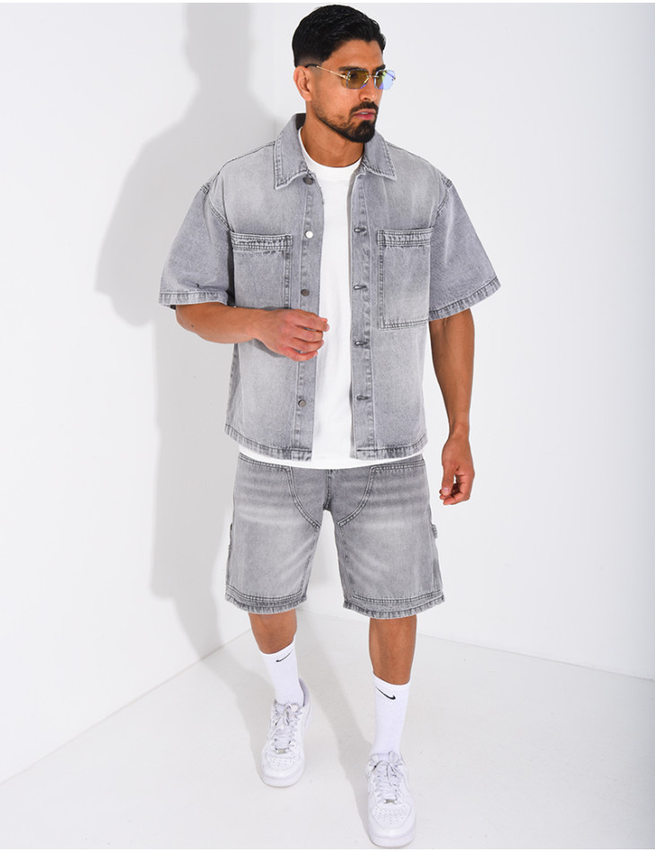 Ensemble en jeans short et chemise