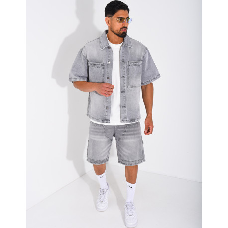 Ensemble en jeans short et chemise