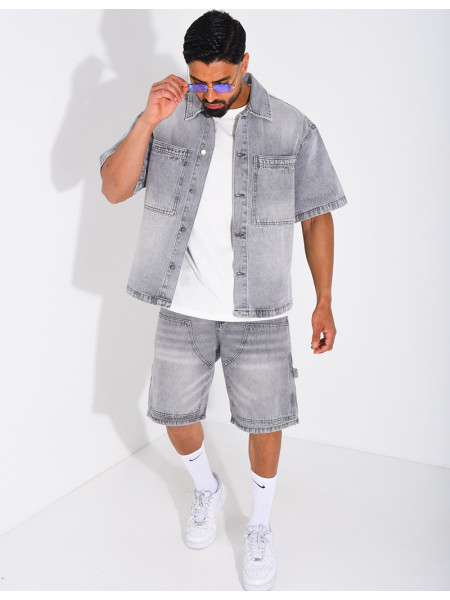 Ensemble en jeans short et chemise