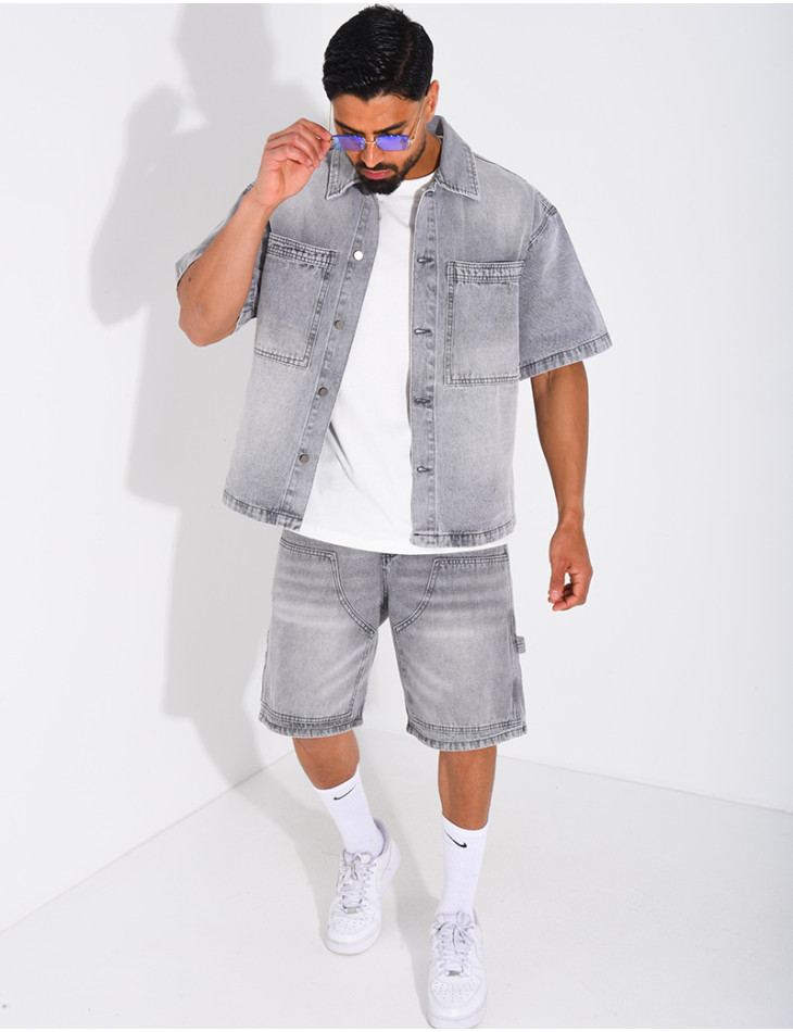Ensemble en jeans short et chemise