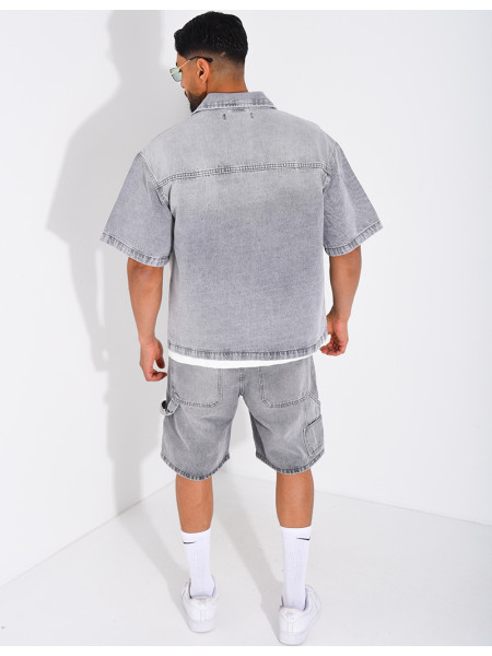 Ensemble en jeans short et chemise