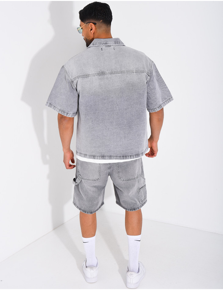 Ensemble en jeans short et chemise
