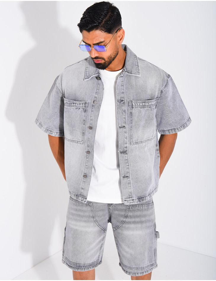 Ensemble en jeans short et chemise