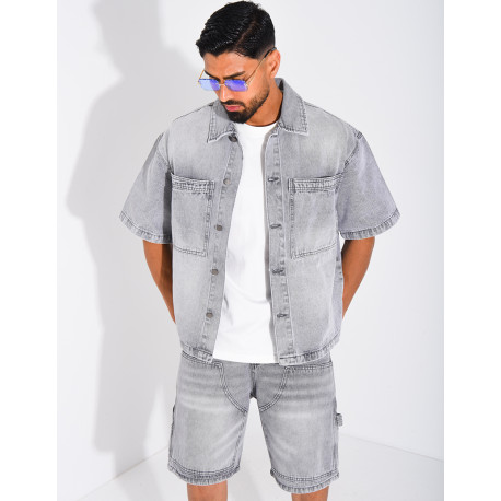 Ensemble en jeans short et chemise