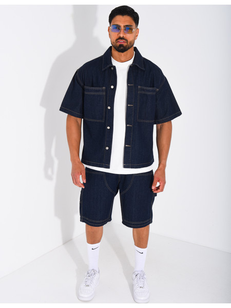 Ensemble en jeans short et chemise