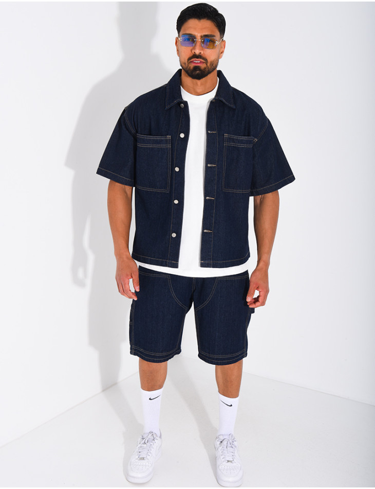 Ensemble en jeans short et chemise