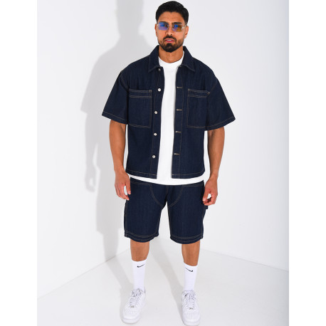 Ensemble en jeans short et chemise