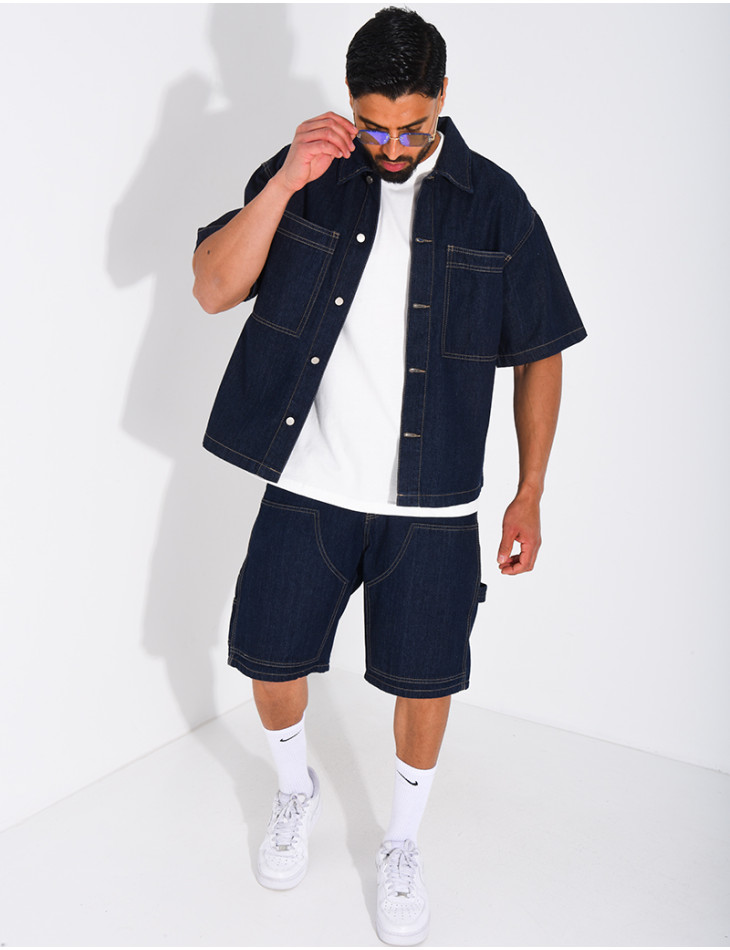 Ensemble en jeans short et chemise