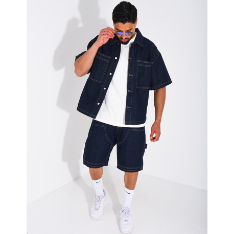 Ensemble en jeans short et chemise