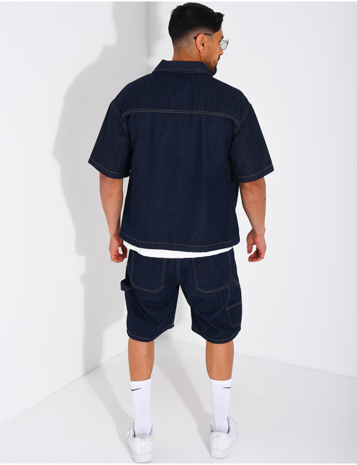 Ensemble en jeans short et chemise