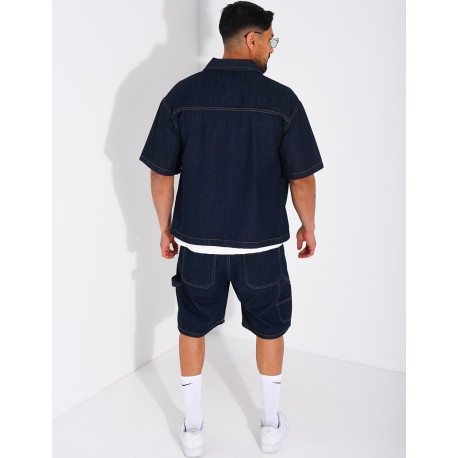 Ensemble en jeans short et chemise