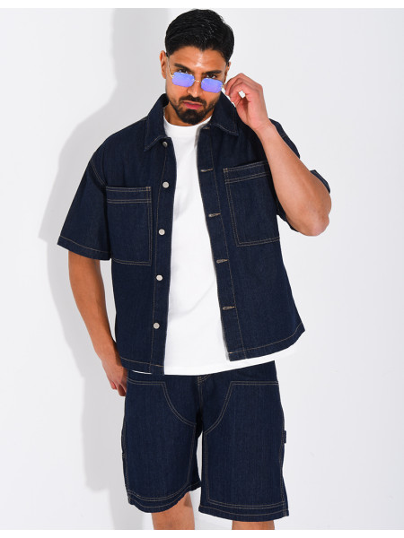 Ensemble en jeans short et chemise