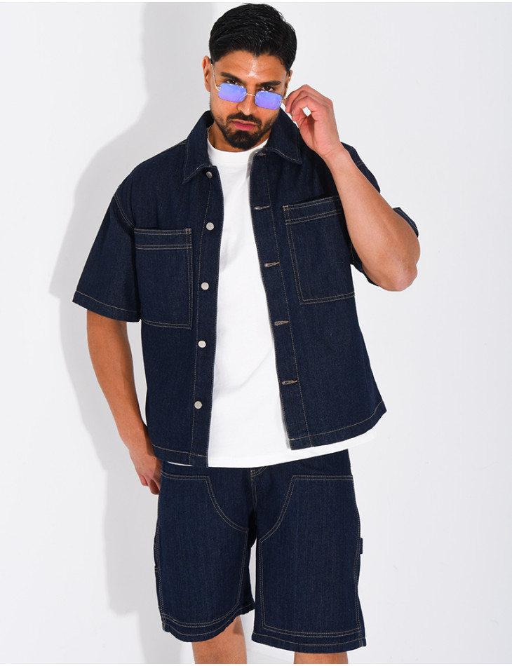 Ensemble en jeans short et chemise