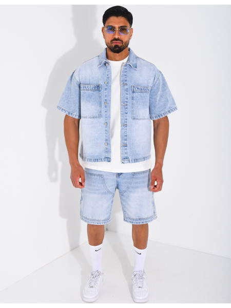 Ensemble en jeans short et chemise