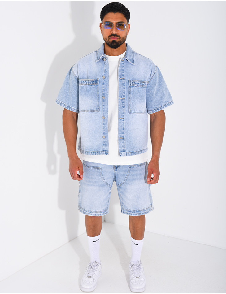Ensemble en jeans short et chemise