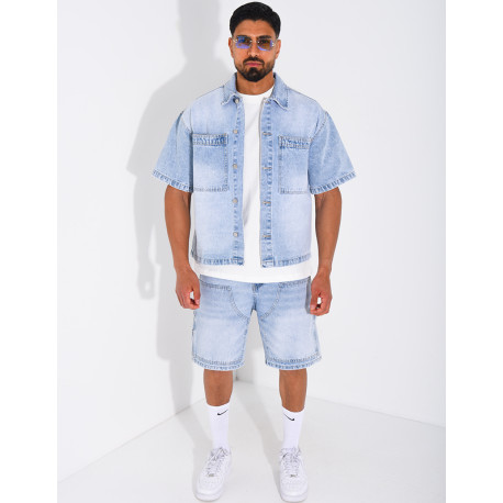 Ensemble en jeans short et chemise