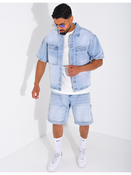 Ensemble en jeans short et chemise