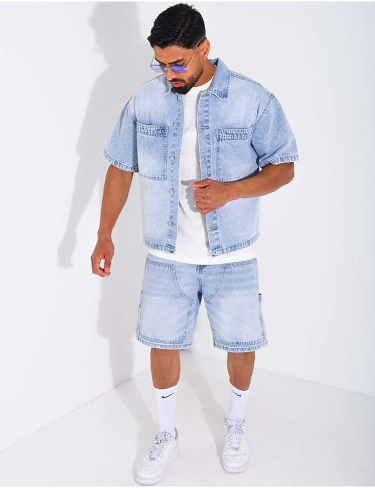 Ensemble en jeans short et chemise