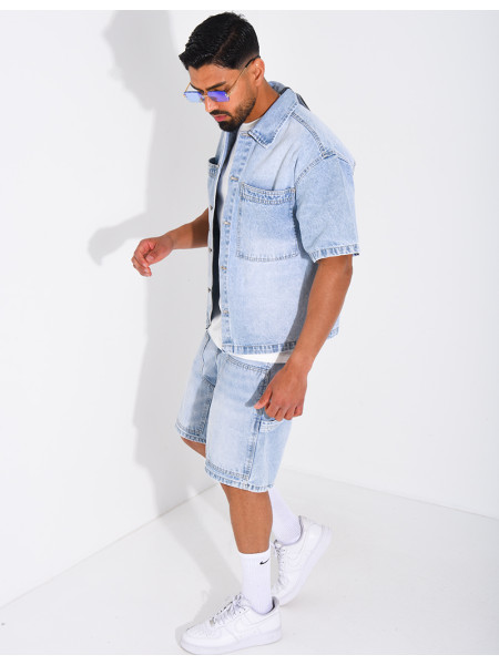 Ensemble en jeans short et chemise