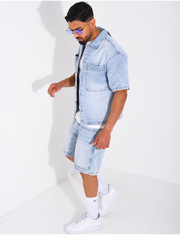 Ensemble en jeans short et chemise