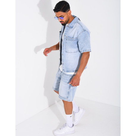 Ensemble en jeans short et chemise