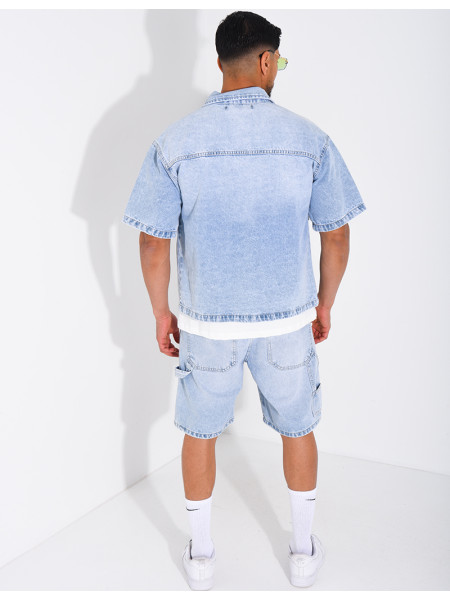 Ensemble en jeans short et chemise