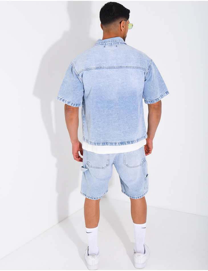 Ensemble en jeans short et chemise