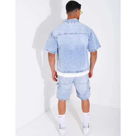 Ensemble en jeans short et chemise