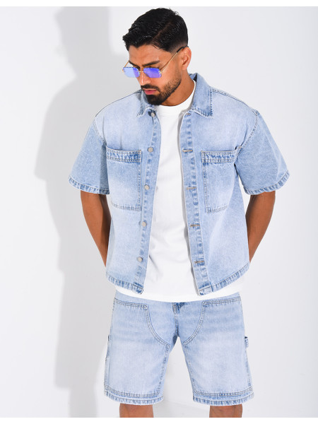 Ensemble en jeans short et chemise